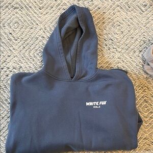 White Fox Boutique Navy Blue Hooded Sweatshirt